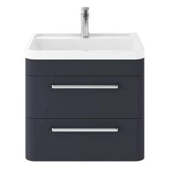 Hudson Reed Solar 600mm Wall Hung Cabinet & Basin - Indigo Blue - SOL302