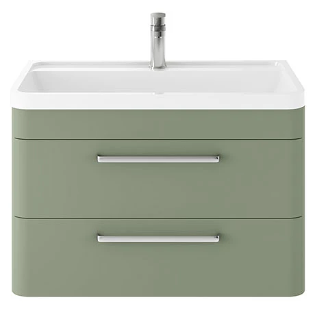 Hudson Reed Solar 800mm Wall Hung Cabinet & Basin - Matt Fern Green - SOL804 1 Hudson Reed Solar 800mm Wall Hung Cabinet & Basin - Matt Fern Green - SOL804