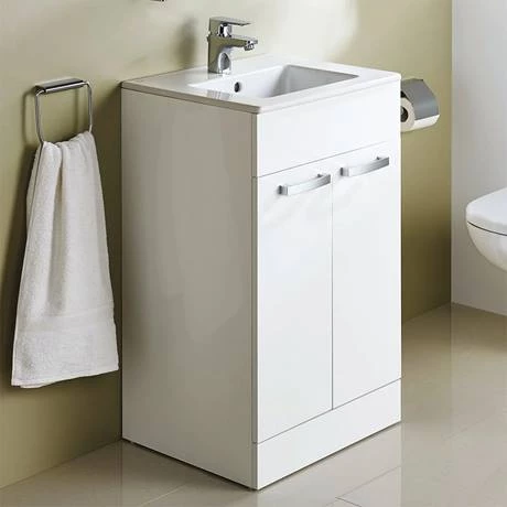 Ideal Standard Tempo 500mm Gloss White Vanity Unit - Floor Standing 2 Door Unit 2 Ideal Standard Tempo 500mm Gloss White Vanity Unit - Floor Standing 2 Door Unit - Image 2