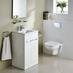 Ideal Standard Tempo 500mm Gloss White Vanity Unit - Floor Standing 2 Door Unit 5 Ideal Standard Tempo 500mm Gloss White Vanity Unit - Floor Standing 2 Door Unit -Vanity Units Sales Store TEM50FSGW D2 460