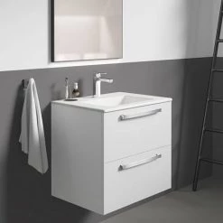 Ideal Standard Tempo 600mm Gloss White 2 Drawer Wall Hung Vanity Unit -Vanity Units Sales Store TEM60WHGW D5 460