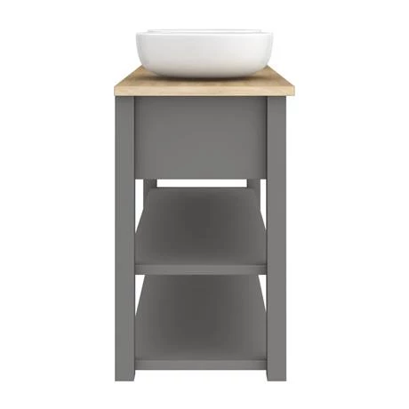 Trafalgar Countertop Basin Unit - Grey - 1240mm inc. 2 Round Basins 6 Trafalgar Countertop Basin Unit - Grey - 1240mm inc. 2 Round Basins - Image 6