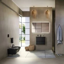 Ideal Standard Tesi Silk Black 600mm 2-Drawer Wall Hung Vanity Unit 9 Ideal Standard Tesi Silk Black 600mm 2-Drawer Wall Hung Vanity Unit -Vanity Units Sales Store TSSB60VAN D3 460