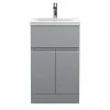 Hudson Reed Urban Satin Grey 500mm Floor Standing 2-Door/Drawer Vanity Unit - URB201A