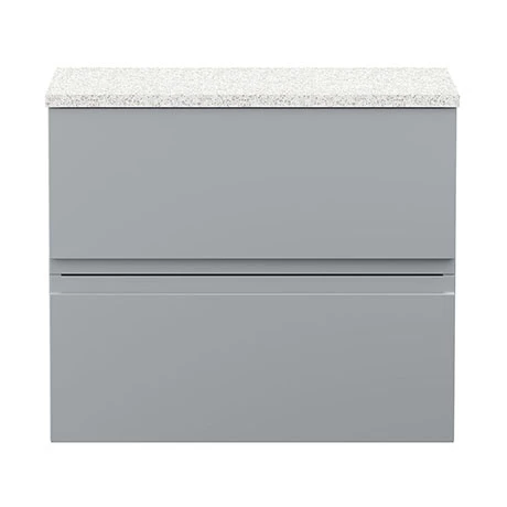 Hudson Reed Urban 600mm Satin Grey Vanity Unit - Wall Hung 2 Drawer Unit with White Worktop 1 Hudson Reed Urban 600mm Satin Grey Vanity Unit - Wall Hung 2 Drawer Unit with White Worktop
