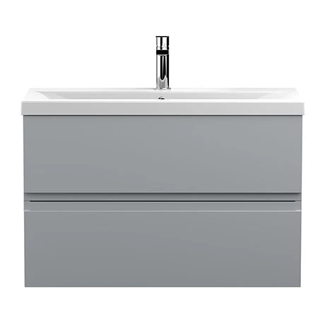Hudson Reed Urban Satin Grey 800mm Wall Hung 2-Drawer Vanity Unit - URB206A 1 Hudson Reed Urban Satin Grey 800mm Wall Hung 2-Drawer Vanity Unit - URB206A
