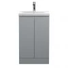 Hudson Reed Urban Satin Grey 500mm Floor Standing 2-Door Vanity Unit - URB207A