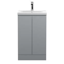 Hudson Reed Urban Satin Grey 500mm Floor Standing 2-Door Vanity Unit - URB207A