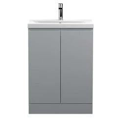 Hudson Reed Urban Satin Grey 600mm Floor Standing 2-Door Vanity Unit - URB208A