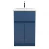 Hudson Reed Urban Satin Blue 500mm Floor Standing 2-Door/Drawer Vanity Unit - URB301A