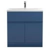 Hudson Reed Urban Satin Blue 800mm Floor Standing 2-Door/Drawer Vanity Unit - URB305A