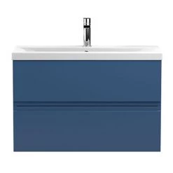 Hudson Reed Urban Satin Blue 800mm Wall Hung 2-Drawer Vanity Unit - URB306A