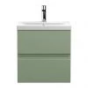 Hudson Reed Urban Satin Green 500mm Wall Hung 2-Drawer Vanity Unit - URB802A