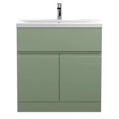 Hudson Reed Urban Satin Green 800mm Floor Standing 2-Door/Drawer Vanity Unit - URB805A