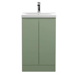 Hudson Reed Urban Satin Green 500mm Floor Standing 2-Door Vanity Unit - URB807A
