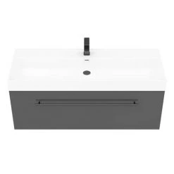 Valencia 1200 Gloss Grey Minimalist Wall Hung Vanity Unit with Matt Black Handle 8 Valencia 1200 Gloss Grey Minimalist Wall Hung Vanity Unit with Matt Black Handle -Vanity Units Sales Store V12GWHMB d3 460