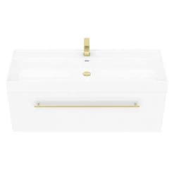 Valencia 1200 Gloss White Minimalist Wall Hung Vanity Unit with Brass Handle 6 Valencia 1200 Gloss White Minimalist Wall Hung Vanity Unit with Brass Handle -Vanity Units Sales Store V12WWHBB d2 460