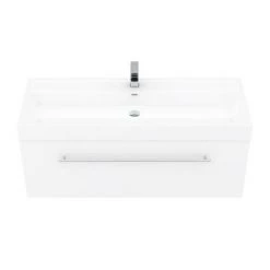 Valencia 1200 Gloss White Minimalist Wall Hung Vanity Unit with Chrome Handle 7 Valencia 1200 Gloss White Minimalist Wall Hung Vanity Unit with Chrome Handle -Vanity Units Sales Store V12WWHCH d2 460