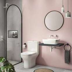 Venice Floating Basin Shelf (Gloss Grey - 600mm Wide) -Vanity Units Sales Store V6GGSLF d3 460