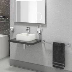 Venice Floating Basin Shelf (Gloss Grey - 600mm Wide) -Vanity Units Sales Store V6GGSLF d4 460