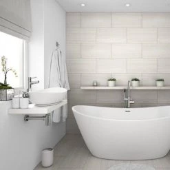 Venice Floating Basin Shelf (Gloss White - 600mm Wide) 7 Venice Floating Basin Shelf (Gloss White - 600mm Wide) -Vanity Units Sales Store V6GWSLF d2 460