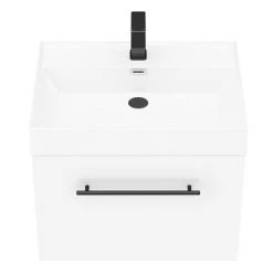 Valencia 600 Gloss White Minimalist Wall Hung Vanity Unit with Matt Black Handle 10 Valencia 600 Gloss White Minimalist Wall Hung Vanity Unit with Matt Black Handle -Vanity Units Sales Store V6WWHMB d4 460