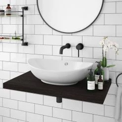 Venice Floating Basin Shelf (Dark Oak - 800mm Wide) 5 Venice Floating Basin Shelf (Dark Oak - 800mm Wide) -Vanity Units Sales Store V8DKSLF D2 460