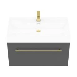 Valencia 800 Gloss Grey Minimalist Wall Hung Vanity Unit with Brass Handle 5 Valencia 800 Gloss Grey Minimalist Wall Hung Vanity Unit with Brass Handle -Vanity Units Sales Store V8GWHBB d2 460