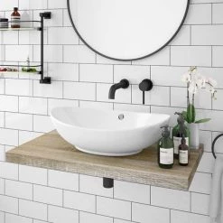 Venice Floating Basin Shelf (Light Oak - 800mm Wide) 6 Venice Floating Basin Shelf (Light Oak - 800mm Wide) -Vanity Units Sales Store V8LKSLF d2 460