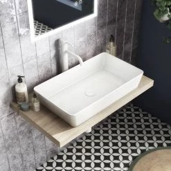 Venice Floating Basin Shelf (Light Oak - 800mm Wide) 7 Venice Floating Basin Shelf (Light Oak - 800mm Wide) -Vanity Units Sales Store V8LKSLF d4 460