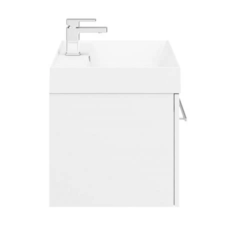 Valencia 800 Gloss White Minimalist Wall Hung Vanity Unit with Chrome Handle 6 Valencia 800 Gloss White Minimalist Wall Hung Vanity Unit with Chrome Handle - Image 6