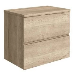 Venice Linea Rustic Oak Countertop Basin Unit - 600mm 2 Drawer with Round Matt White Basin 5 Venice Linea Rustic Oak Countertop Basin Unit - 600mm 2 Drawer with Round Matt White Basin -Vanity Units Sales Store VL6OAKW3RB d2 460