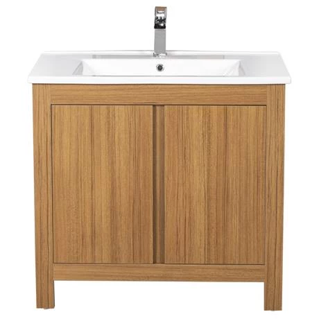Valencia Naturale Oak Effect Vanity Unit - 850mm Wide 2 Valencia Naturale Oak Effect Vanity Unit - 850mm Wide - Image 2