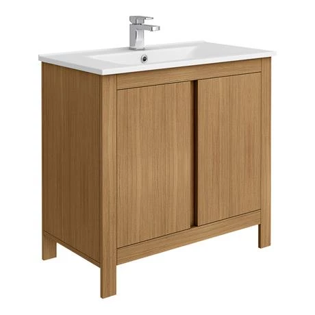 Valencia Naturale Oak Effect Vanity Unit - 850mm Wide 5 Valencia Naturale Oak Effect Vanity Unit - 850mm Wide - Image 5