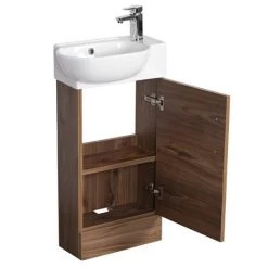 Valencia Perla Floor Standing Cloakroom Vanity (Dark Oak Effect - 450mm Wide) 7 Valencia Perla Floor Standing Cloakroom Vanity (Dark Oak Effect - 450mm Wide) -Vanity Units Sales Store VPFSDO45 d2 460