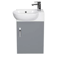 Valencia Perla Wall Hung Cloakroom Vanity (Gloss Grey - 450mm Wide) 9 Valencia Perla Wall Hung Cloakroom Vanity (Gloss Grey - 450mm Wide) -Vanity Units Sales Store VPWHGG45 n d5 460