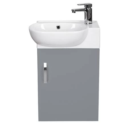 Valencia Perla Wall Hung Cloakroom Vanity (Gloss Grey - 450mm Wide) 5 Valencia Perla Wall Hung Cloakroom Vanity (Gloss Grey - 450mm Wide) - Image 5