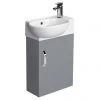 Valencia Perla Wall Hung Cloakroom Vanity (Gloss Grey - 450mm Wide)