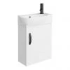 Valencia Perla Wall Hung Vanity incl. Matt Black Handle (Gloss White - 450mm Wide)