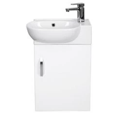 Valencia Perla Wall Hung Cloakroom Vanity (Gloss White - 450mm Wide) -Vanity Units Sales Store VPWHGW45 d5 460
