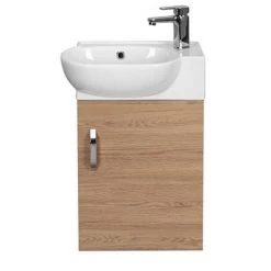 Valencia Perla Wall Hung Cloakroom Vanity (Light Oak Effect - 450mm Wide) 9 Valencia Perla Wall Hung Cloakroom Vanity (Light Oak Effect - 450mm Wide) -Vanity Units Sales Store VPWHLO45 n d5 460
