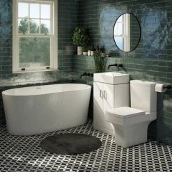 Nova Vanity 0TH Sink With Cabinet - 450mm Modern High Gloss White (Flat Packed) -Vanity Units Sales Store VTFW450 0TH d3 460