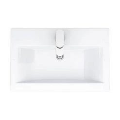 Nuie 600 x 400mm Wall Mounted Mid Edge Basin & Cabinet - Gloss White - VTWE600 -Vanity Units Sales Store VTWE600 D6 460