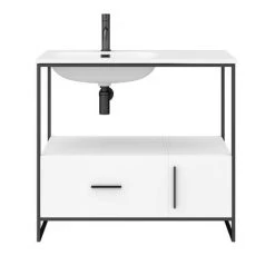 Venice 900 Black Frame Basin Washstand incl. Solid Stone Basin 9 Venice 900 Black Frame Basin Washstand incl. Solid Stone Basin -Vanity Units Sales Store VWS9 d4 460