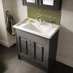 York Traditional Dark Grey Bathroom Basin Unit (820 x 480mm) 6 York Traditional Dark Grey Bathroom Basin Unit (820 x 480mm) -Vanity Units Sales Store Y8DGRY d2 460