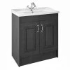 York Traditional Dark Grey Bathroom Basin Unit (820 x 480mm)