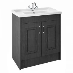 York Traditional Dark Grey Bathroom Basin Unit (820 x 480mm)