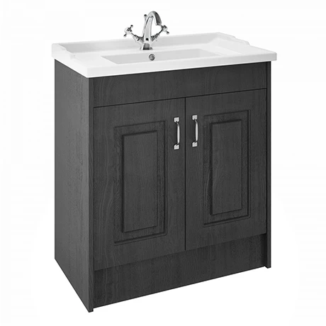 York Traditional Dark Grey Bathroom Basin Unit (820 x 480mm) 1 York Traditional Dark Grey Bathroom Basin Unit (820 x 480mm)